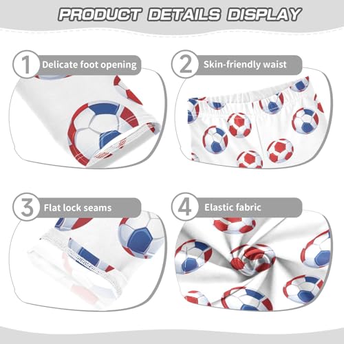 ALAZA Girls' Leggings Children's Yoga Pants Skinny Printed Dance Red Blue Football Comfortable 4T2