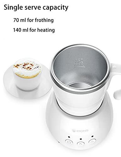 IMONS Milchaufschäumer, automatischer elektrischer Milchwärmer und Schaum, doppelwandiger Edelstahl 304, Milchdampfer… – Bild 3