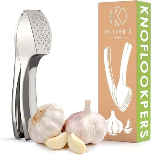 Oliver's Kitchen® Premium Garlic Press - Easy to use and easy to ...