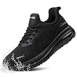 PEAKVIP Wide Non Slip Work Shoes for Men with Arch Support Cushioned Food Service Orthopedic Sneakers Slip on Water Oil Resistant Chef Walking Shoes for Kitchen Restaurant Black US 10.5