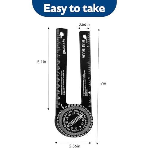 image for Snwoygr 7 Inch Aluminum Miter Saw Protractor, Professional Angle Measu