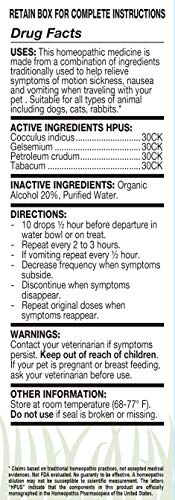 OLLOPETS Nausea, Organic Homeopathic Remedy Option for All Pets, 1 Fl Ounce