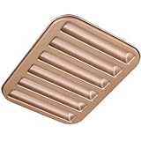 TOYZFRIENDY Molde Metálico para Hornear 6 Cavidades Alargadas Antiadherente y Reutilizable Color Dorado Adecuado para Bizcochos Galletas y Postres Caseros Horno Doméstico