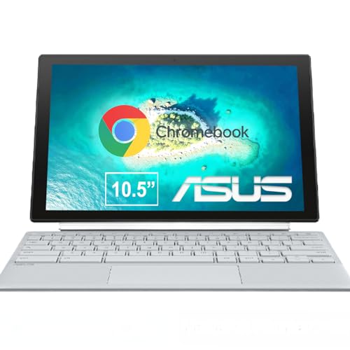 ASUS Chromebook CM30 Detachable 10.5 Inch 2-in-1 Laptop and Tablet | FHD Touchscreen Display, Fast-Charging Stylus | 4GB RAM, 64GB Storage | WiFi 6, 4G LTE | ChromeOS, Fog Silver | 12HR Battery Life