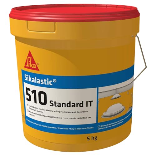 SIKA - Membrana liquida elastica - Sikalastic 510 Standard, Grigio - Impermeabilizza terrazzi e coperture in modo semplice - Resiste al calpestio e blocca le perdite - 5kg