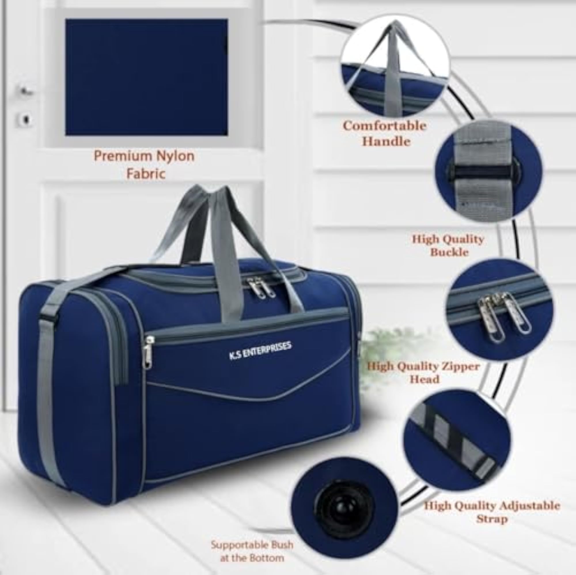 Unisex Gym Duffle Bag with Shoe Compartment, Lightweight