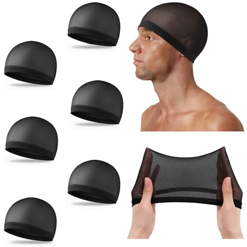 Stocking Wave Caps for Men Adult Stretchy Nylon Skull Cap 10/20/50Pcs Wide Anti-Slip Breathable Sleep Waves Cap for Man Women (Black-6)