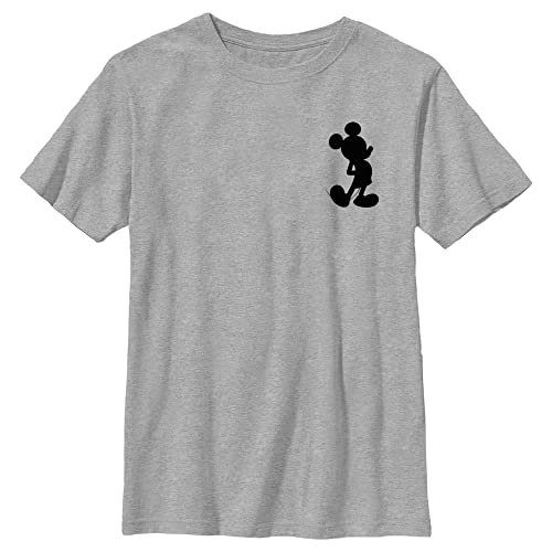 Disney Characters Mickey Silhouette Boy's Heather Crew Tee
