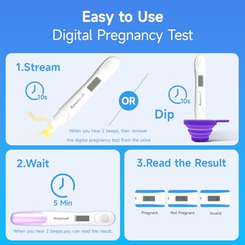 Image of Early Detection Pregnancy Test Kit, Early Result Digital Pregnancy Test at Home, Pregnancy Tests with Cup,10 Tests(2 Digital+8 Early+1 Urine Cup)