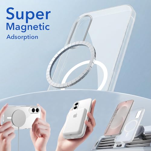 Image of Jkobi Lifetime Anti-Yellow MagSafe Compatible Clear Back Cover Case for Samsung Galaxy S25 Edge (Sleek Hard Crystal | Shockproof and Camera Protection)