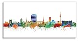 Kunstbruder Dortmund Skyline Light (div. Größen) - Kunst Druck auf Leinwand 80x160cm