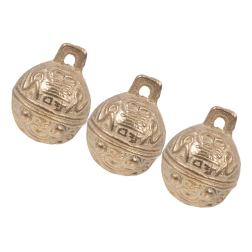 Happyyami Tiger Head Dog Collar Bells 3pcs Small Chime Bells Pet Decorative Accessories Wind Chime Feng Shui Portable Collar Charm