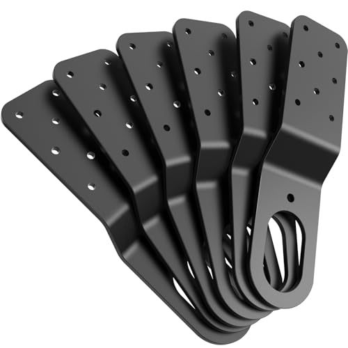 6 Pcs Roof Safety Anchor Hitch Clip, Roof Anchors For Fall Protection Connects To Wood Surfaces, Black Portable Heavy-Duty Roof Safety Anchor