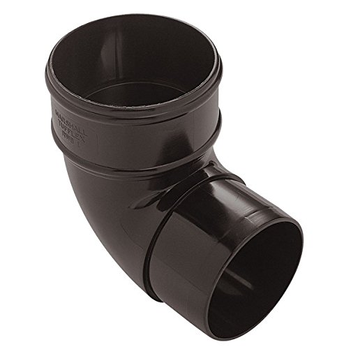 Marshall Tufflex Black Rainwater Pipe Accessories - Downpipe - Round 90 Degree Pipe Bend