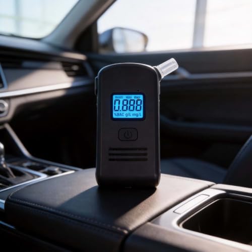 Alcoholímetro portátil digital con sensor 5.0 medidor de BAC y linterna integrada 6