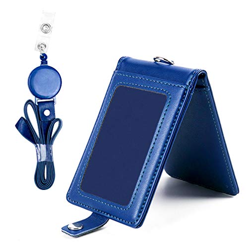 青 レザー スタジャン ボタン留め Amazon.co.jp: id カードホルダー ネームホルダー レザー ボタン式