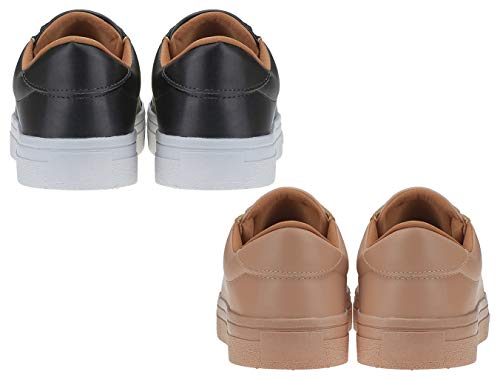Kit 2 Pares Tênis Feminino Sapatênis Casual Eleganteria Tamanho:37;Cor:Preto e Nude