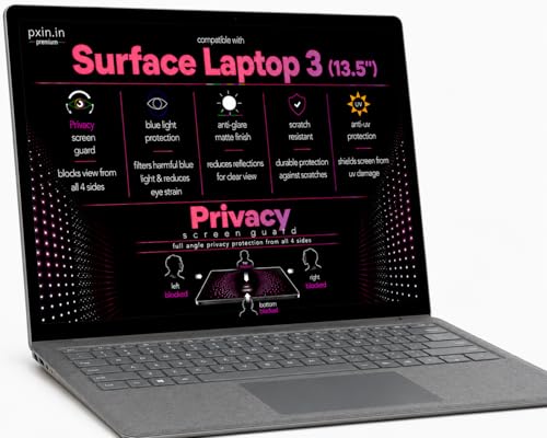 Image of Pxin 360 Pro Privacy Screen guard compatible with Surface Laptop 3 (13.5 inch) | Anti Glare | Anti UV | Anti Blue | Anti Reflection | Privacy Filter | Unbreakable Build