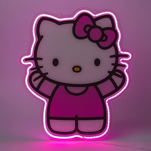 Silver Buffalo Sanrio Hello Kitty LED Neon Light Die Cut Acrylic Wall Art, 16"x19" by Silver Buffalo - Used condition - US$16.79