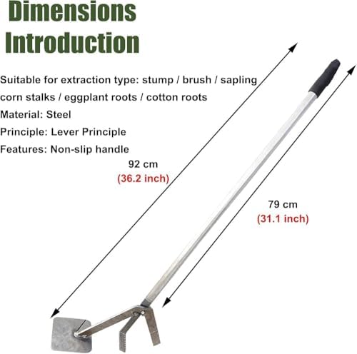 Large Sapling Puller & Post Remover for Wood Fences, Tree Root Extractor - Adjustable Size (36.2 inches) for Easy Use and Maximum Efficiency