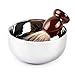 QSHAVE Stainless Steel Shaving Bowl with Lid 4 Inch Diameter Large Deep Size Chrome Plated Shinning Finish
