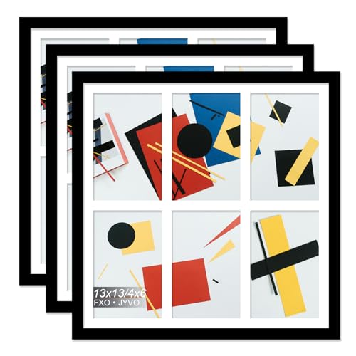 13x13 Collage Picture Frame for Wall Decor, 6-Opening for 4x6 Photo Frames