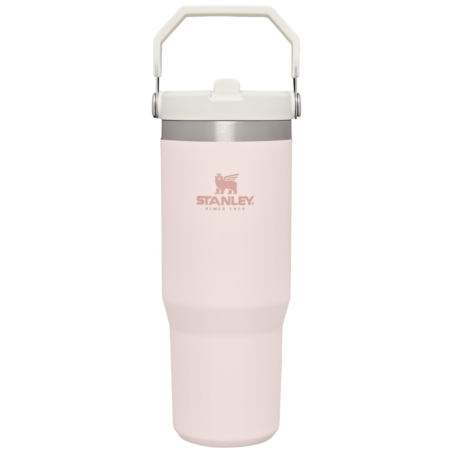 Stanley IceFlow 2.0 Flip Straw Tumbler with Handle 30 oz | Twist On Lid and Flip Up Straw | Leakproof Water Bottle | Insulated Stainless Steel | BPA-Free | Rose Quartz