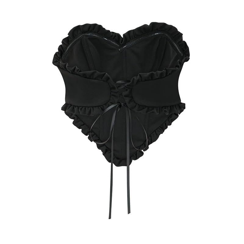 Corsetto rosso con cerniera Overbust Steampunk Top bustier