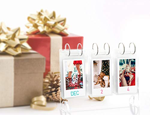 Winkine Desktop Mini Photo Album Collection|Acrylic Tabletop Flip Calendar-Style Photo Frame|For Instax Mini 7S 8+ 9 25 26 50S Sp-2 Film|Polaroid Snap Pic-300 Z2300 Gift 26 Pocket|52 Photo Display #TOP5