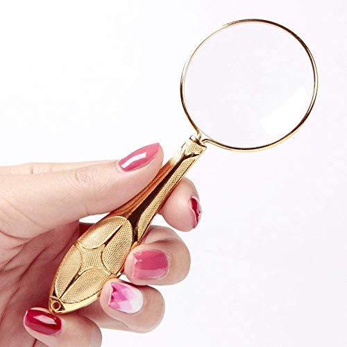 Prestige Petit Verre, Ergonomique 10x Vieux Journal De Lecture Outil D'identification Portable De Poche Petit Verre Doré 45mm