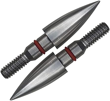 5/16″ 100 Grains Field Points arrowheads, Stainless Steel Archery Target Bullet Point Sharp Targethead Screw in Broadheads (1 Dozen 12 PCS) (5/16″100Grain-C, 5/16″)