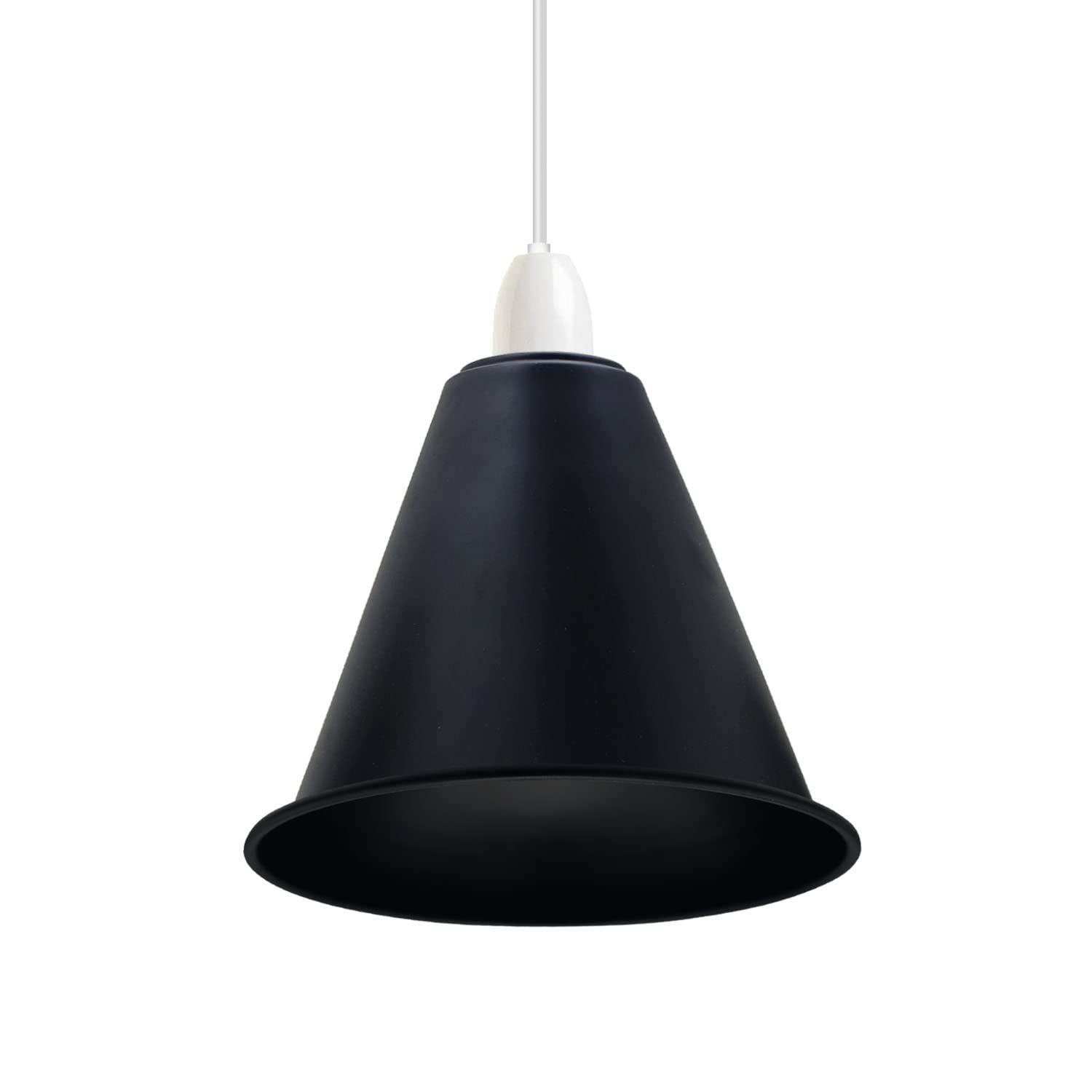 Modern Black Cone Pendant Light Shade Industrial Retro Easy Fit 18cm Ceiling Lampshade for Bedroom Kitchen Dining Room Restaurant Cafe โ image 1