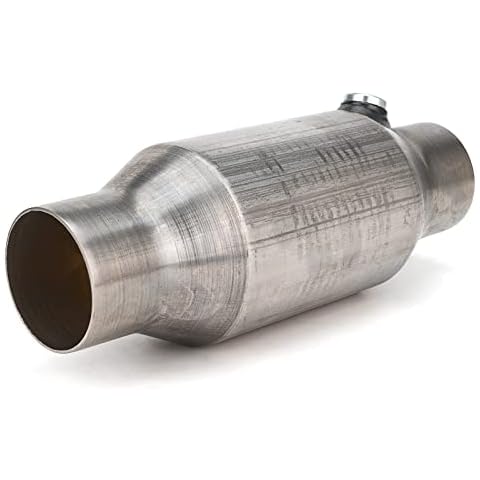 FOMIUZY 2.5 Inch Inlet/Outlet Universal High Flow Front Catalytic Converter Direct-Fit with O2 Port (EPA Compliant) Cover