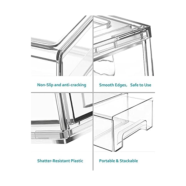 AYOTEE Small Refrigerator Drawer Organizer Bins, Plastic Storage