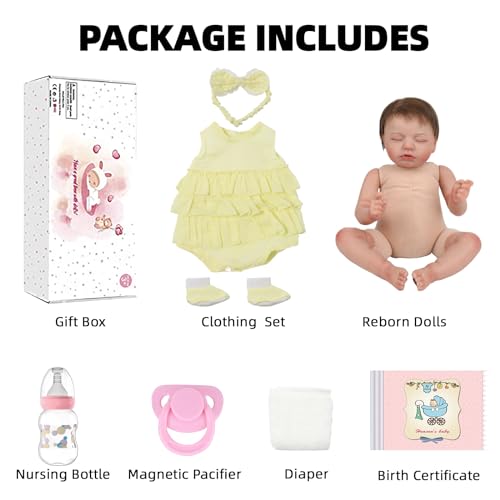 Realistische Reborn-Babypuppen – 50,8 cm schlafendes Baby, weich, gewichtet, lebensechte Babypuppe, Mädchen, Stoffkörper, beweglich, echtes Leben, Baby-Puppen, Geburtstagsgeschenk für Kinder ab 3 – Bild 8