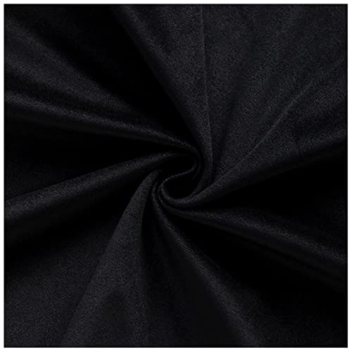 NIANTONG Tela de Terciopelo por Metro 150x100cm Tela de Artesanía de Cojín de Terciopelo de Poliéster Suave para Coser, Disfraces, Manteles, Decoraciones del Hogar(Color:Negro) Cover