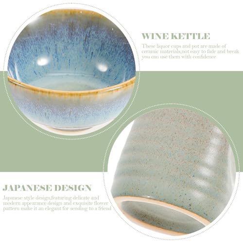 Set de sake japonés de cerámica Gogogmee con botella y 4 vasos de colección 4