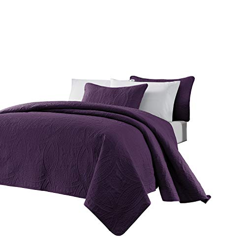 Chezmoi Collection Austin Couvre-lit 3 pièces en Microfibre Cover
