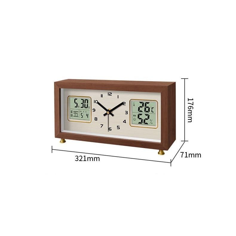 Reloj de mesa retro vintage: reloj de madera maciza para escritorio y hogar 2
