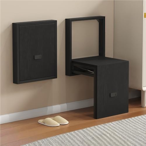 Wall Mounted Foldable Shoe Bench, Flip-Up Shower Bench with Houdle,
