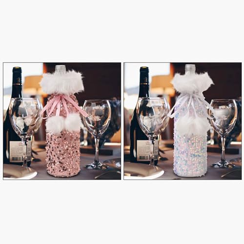 Emballages de verres à vin de Noël et bouteilles : pack de 5 sacs élégants décoratifs de table
