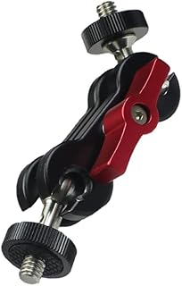 NovelGoal Camera Mount 360 Swivel Double Ball Head Shoe Mount Adapter Magic Arm 1/4