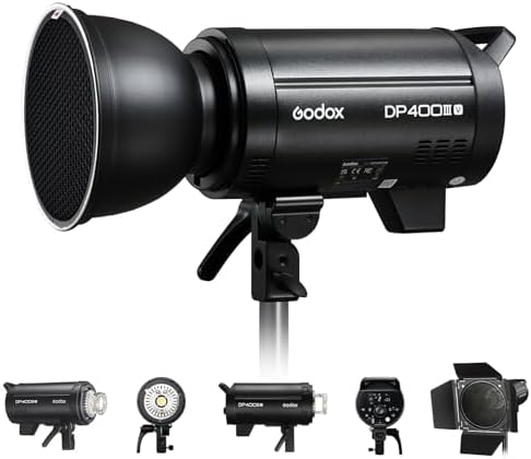 Godox DP400IIIV Strobe Flash de Estudio Kit,400Ws 5800±200K Tempe...