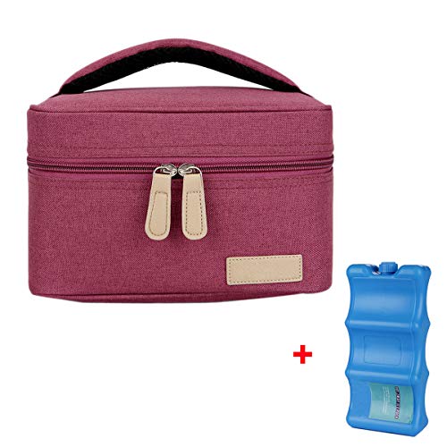 Bolsa térmica isolada, bolsa térmica bem feita para leite materno serve para 4 garrafas Medela com z