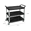 Luxor Home Office Large Multipurpose Three Shelves Serving Cart, Black