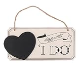 "days until I DO" Wooden Chalkboard Sign Vintage Wedding Countdown Sign