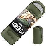 ZENO Sleeping Bag Green | Sleeping Bags For Adults | Waterproof & Lightweight | 4 Season Sleeping Bag | Includes Lightweight Carry Bag | Ideal For Cold & Warm Weather | Comfort Padded