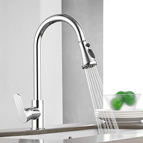 Robinet de cuisine 360° pivotant acier inoxydable LWX à 2 modes de pulvérisation