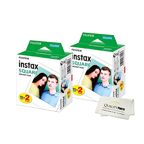 Fujifilm Instax Square Instant Film - 40 Exposures - for use with The Fujifilm instax Square Instant Camera + Quality Photo Microfiber Cloth…