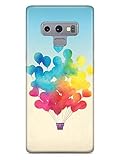 Inspired Cases - Compatible with Galaxy Note 9 Case - 3D Textured Protective Phone Case for Samsung Galaxy Note 9 - Rainbow Hot-Air Balloon - White